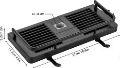 Merkloos Doucherek Zonder Boren Voor Douchestang Van 22 Tot 24 Mm – Doucherek Zwart – Doucherek Hangend – Badkamer Organizer – Douche Organizer - Doucherekje - Doucherekje Zonder Boren - Shampo Organizer