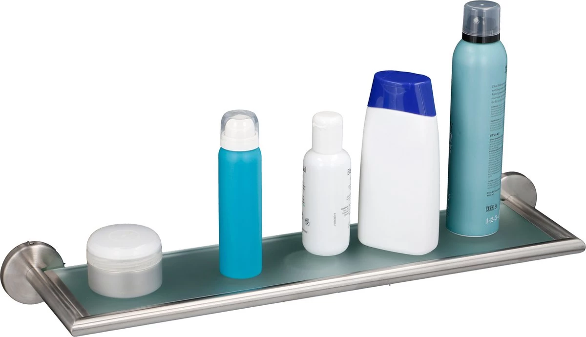 Alpina Planchet - Badkamer - RVS/ Glas - 54 X 5,7 X 14 Cm - Afbeelding 2