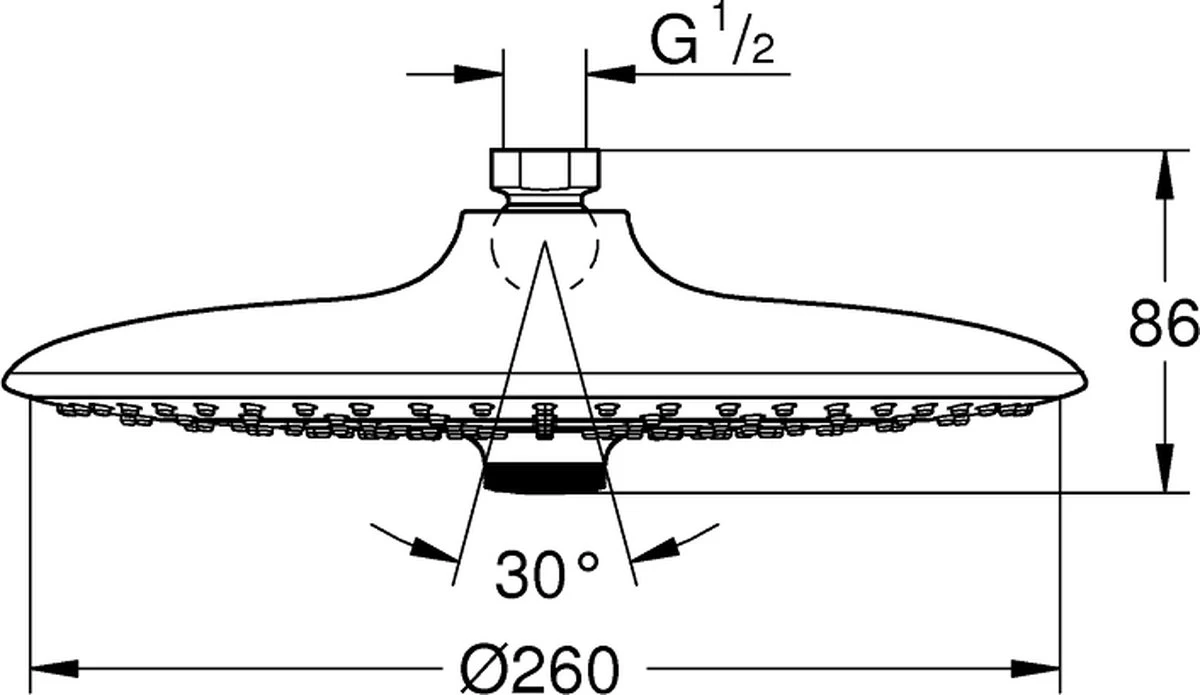 GROHE QuickFix Vitalio Joy 260 Douchekop - Ø 26 Cm - EcoJoy - 3 Straalsoorten - Afbeelding 2