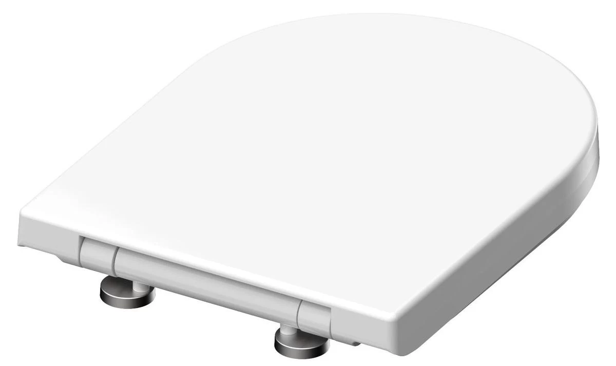 SCHÜTTE WC-Bril 82910 D-SHAPE WHITE - Duroplast - D-vorm - Soft Close - Afklikbaar - RVS-Scharnieren - Gelakt - Wit - Afbeelding 3