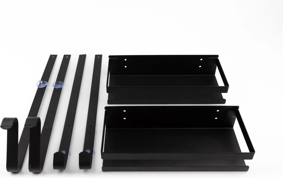 Doucherek Zonder Boren - Zwart - 2-Laags Doucherekje - Hangend Aan Douchewand - Afbeelding 7