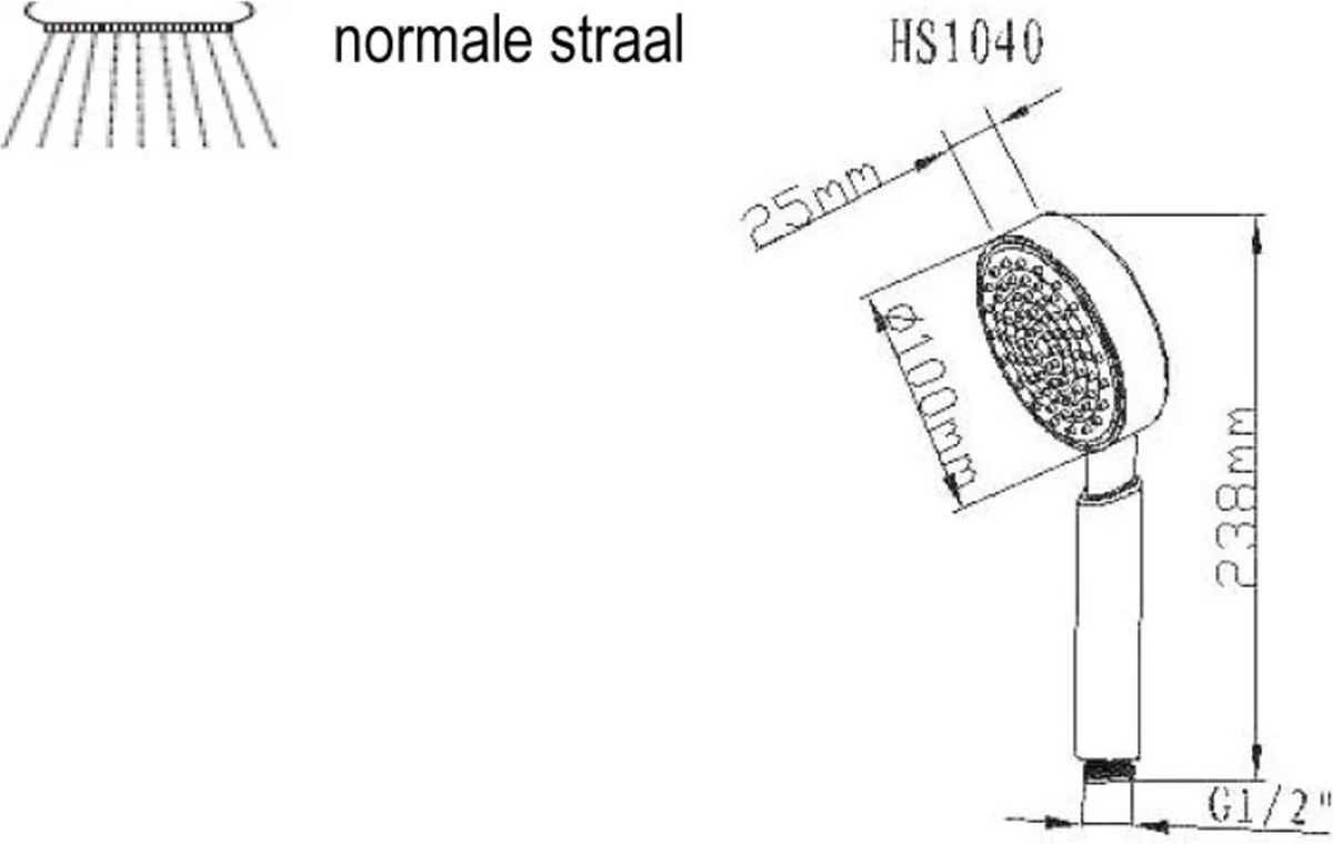 Ben Vira One Douchekop - 1 Straalsoort - 10cm - Chroom - Handdouche - Afbeelding 6