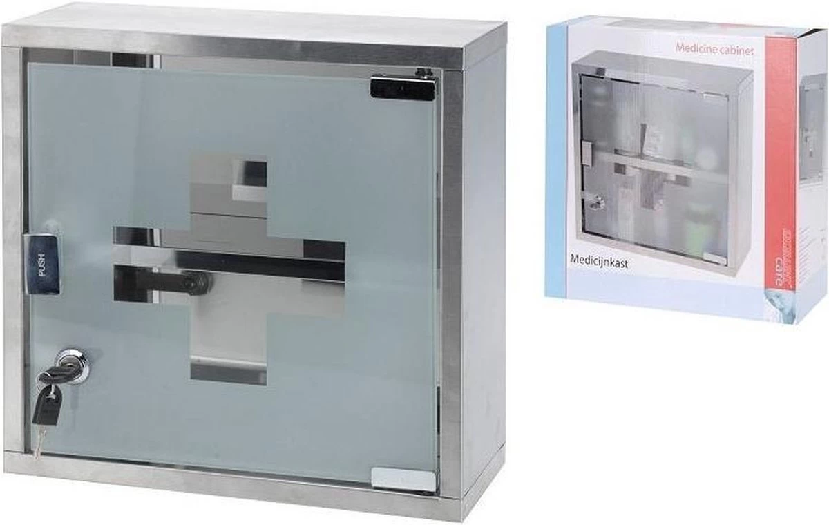 Excellent Care Medicijnkastje - Badkamermeubels - RVS - Glas - Afbeelding 5