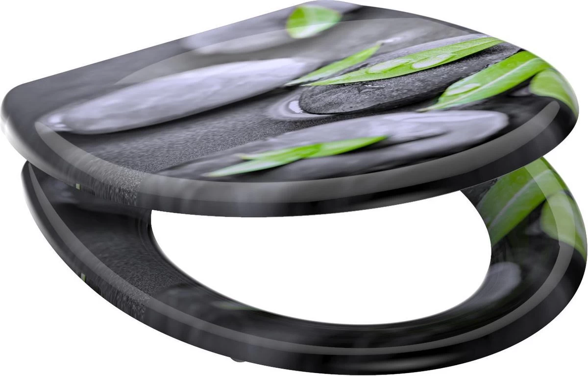 SCHÜTTE WC-Bril 82374 STONE - Duroplast - Soft Close - Afklikbaar - RVS-Scharnieren - Decor - 3-zijdige Print - Afbeelding 5