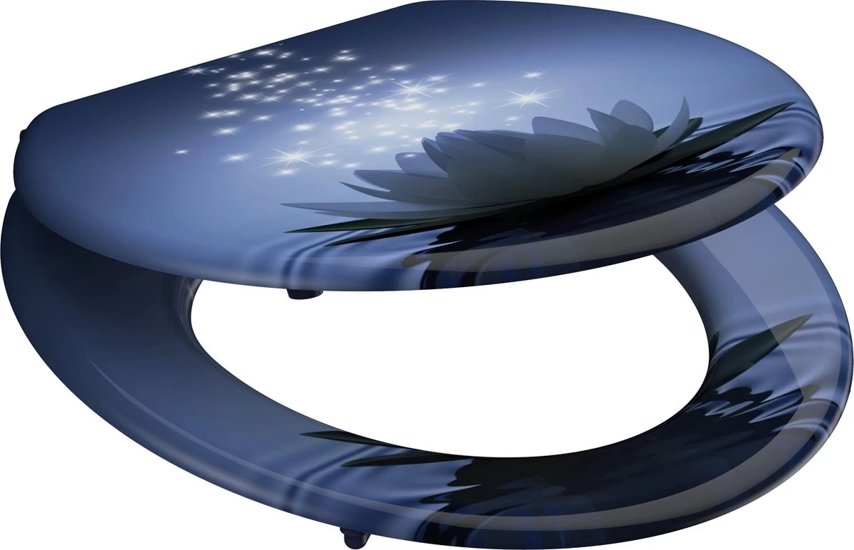 SCHÜTTE WC-Bril 80082 WATER LILY - MDF-Hout - RVS Scharnieren - Decor - 3-zijdige Print - Afbeelding 2