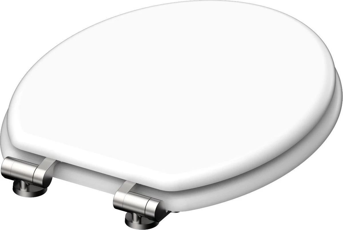 SCHÜTTE WC-Bril 84100 WHITE - MDF-Hout - Soft Close - Verchroomde Scharnieren - Gelakt - Wit - Afbeelding 6