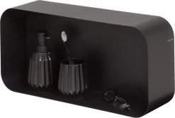 Sealskin Brix - Wandkubus Wandelement Wandrek - 12x50x24 Cm - Metaal - Zwart