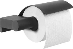 Tiger Bold - Toiletrolhouder Met Klep - Zwart