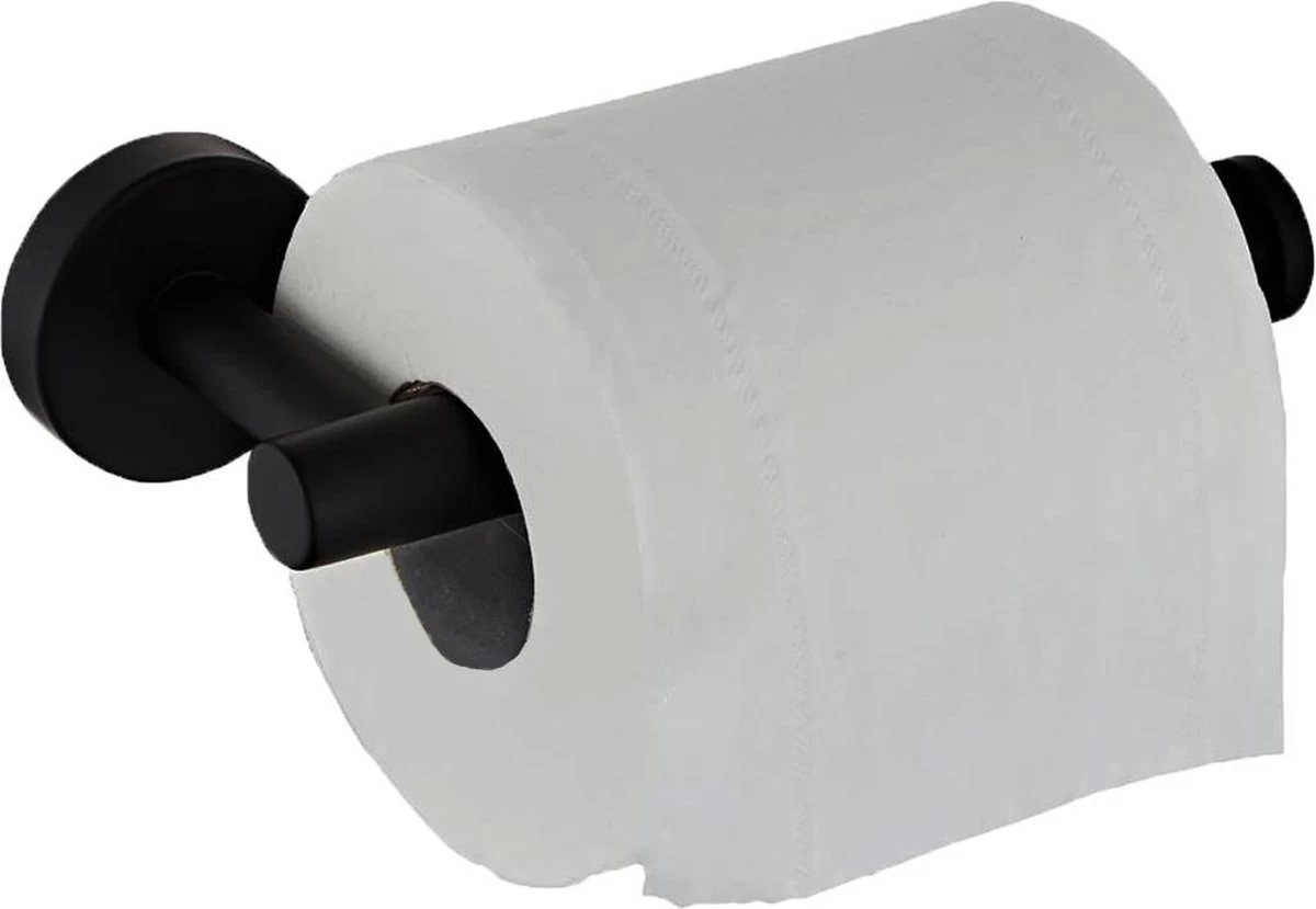 Merkloos Toiletrolhouder Zwart - Wc Rolhouder - Zwart - Toilet Rolhouder - Badkamer Accessoires - Toiletrolhouders - Afbeelding 3