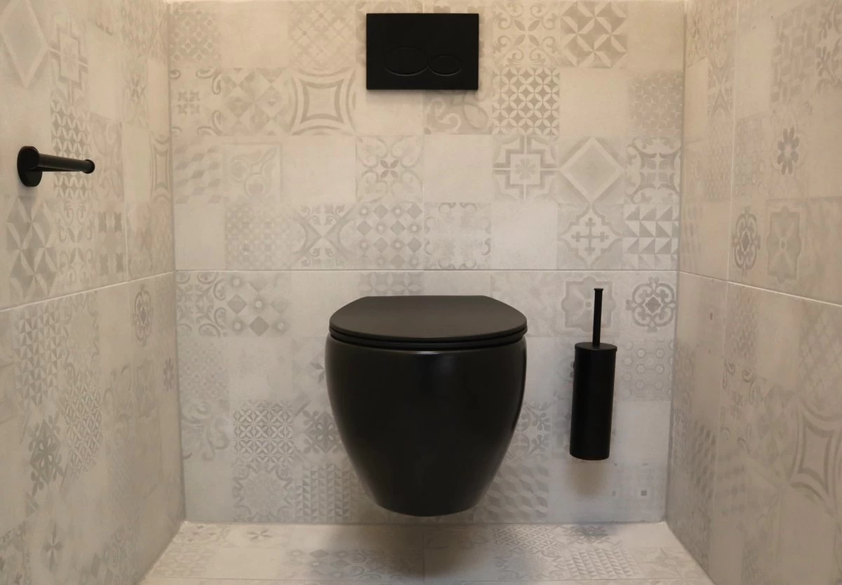 Viidako – Paskii Toiletpot – Mat Zwart – Design - Rimless – INCLUSIEF Softclose Zitting – Quick Release - Hangend/zwevend Toilet - Afbeelding 6