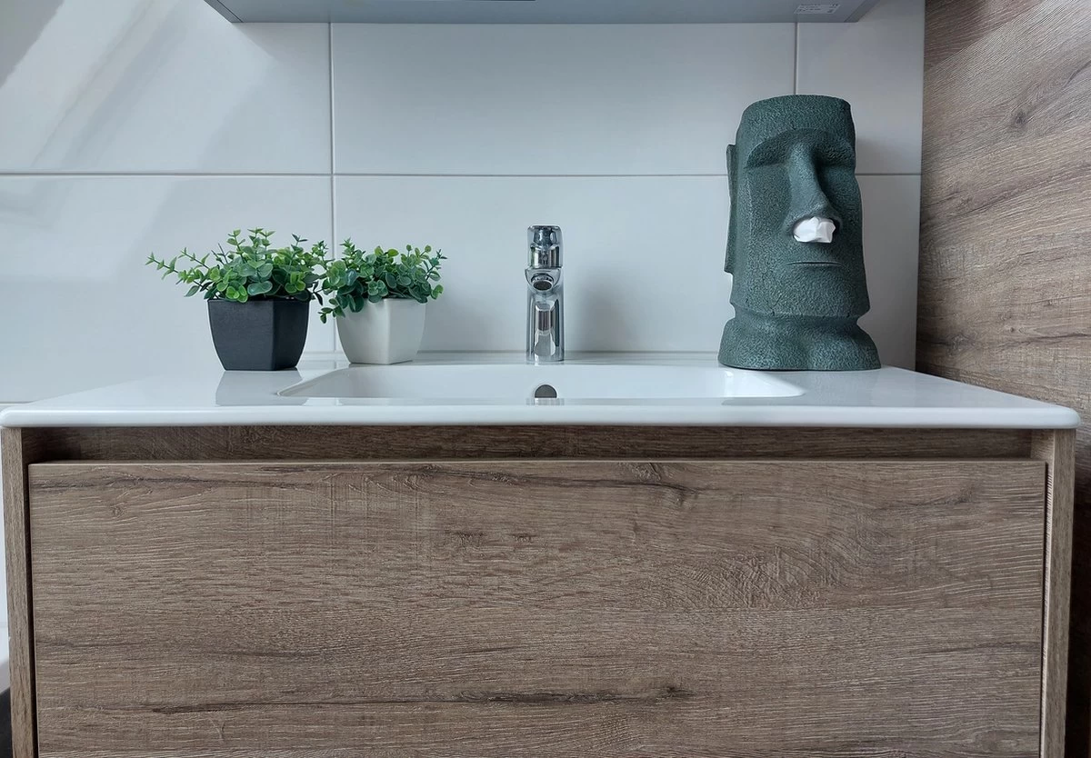 Rotary Hero® Moai - Tissue Box Houder Voor Zakdoeken Tissue Dispenser Cosmeticadoekjesbox - Voor Keuken Badkamer Slaapkamer - Rechthoekig - 18x19x31.5 Cm - Afbeelding 3