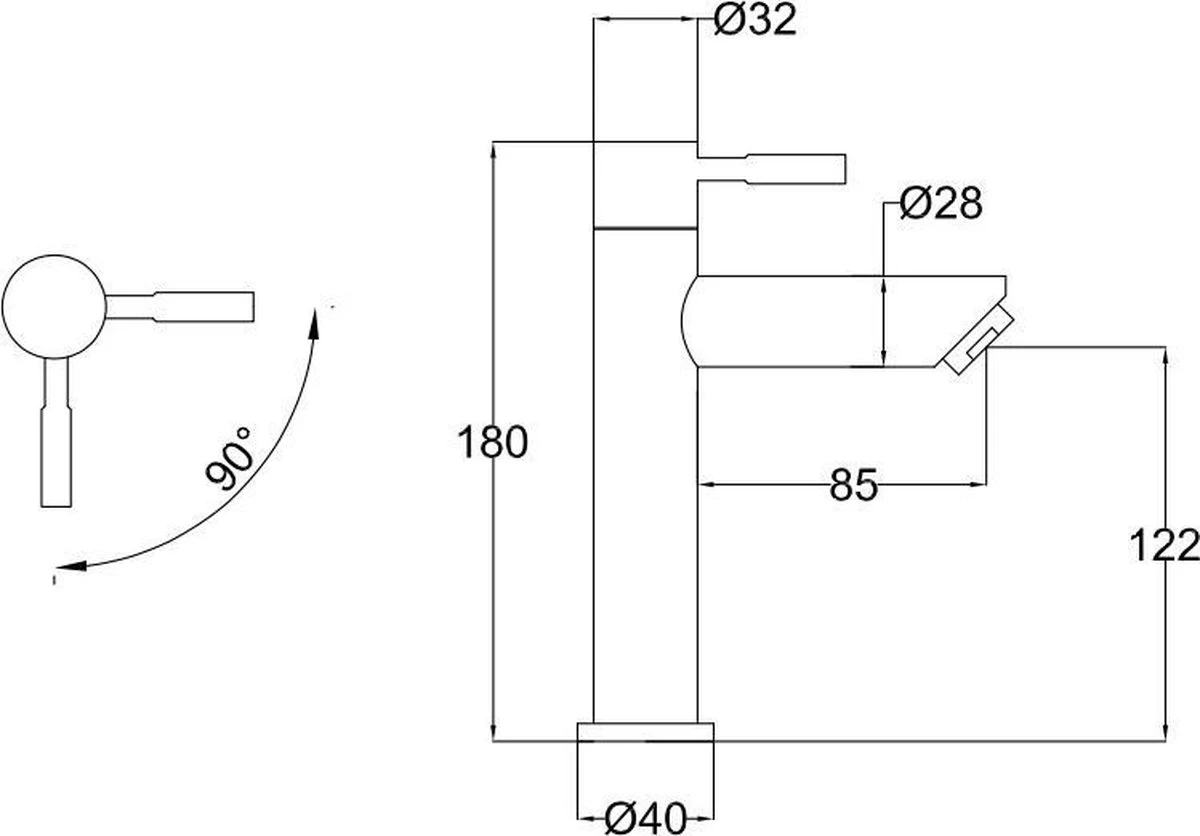 Merkloos Toiletkraan Kolding (Zwart) - Alleen Koud Water - Design - 201217Z - Afbeelding 2