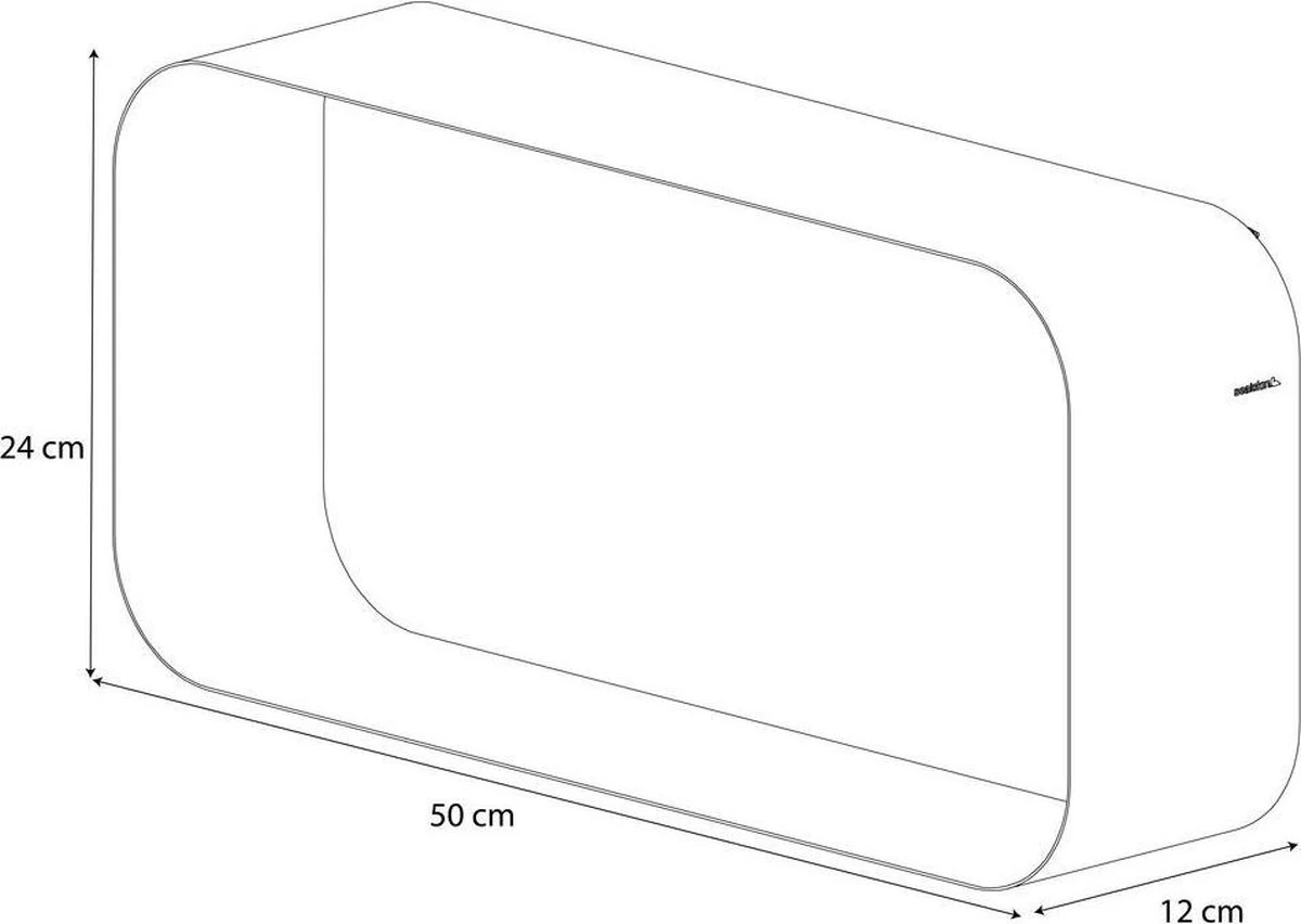 Sealskin Brix - Wandkubus Wandelement Wandrek - 12x50x24 Cm - Metaal - Zwart - Afbeelding 8
