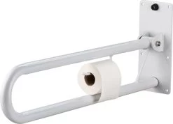 Merkloos Toiletbeugel Opklapbaar 76 Cm Met Toiletrolhouder, Wandbeugel, Toiletsteun