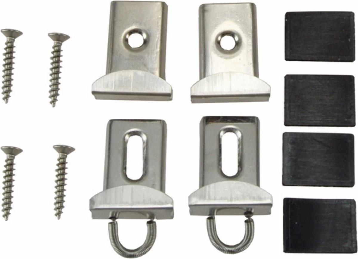 Saqu Set Spiegelklemmen - Montage - Ophangsysteem Van Staal - Chroom - Badkamerspiegelbevestiging