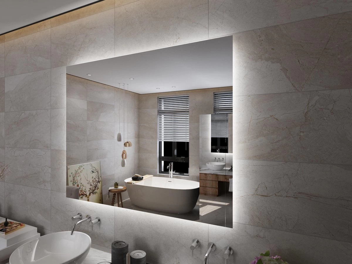 Viidako LED Rechthoekige Badkamerspiegel - Anti-condens - 3 LED Verlichting Standen - Krasbestendig - Afbeelding 8