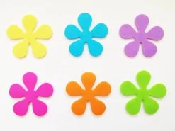 Papillon Antislip Bloemen Voor In Douche Of Bad - 6 Stuks Assorti Kleuren Pvc