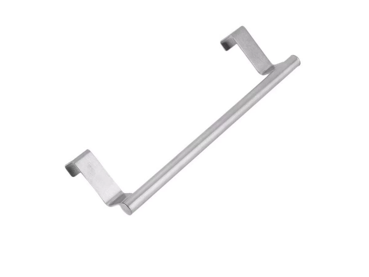 QUVIO Theedoekhouder RVS / Past Op Panelen Van Max. 1.8 Cm / Makkelijke Montage Op Een Keukenkastdeur / Stalen Handdoekhouder Voor In De Keuken - Lengte 23.5cm - RVS - Afbeelding 4