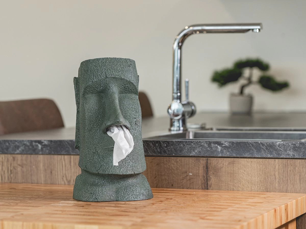Rotary Hero® Moai - Tissue Box Houder Voor Zakdoeken Tissue Dispenser Cosmeticadoekjesbox - Voor Keuken Badkamer Slaapkamer - Rechthoekig - 18x19x31.5 Cm - Afbeelding 13