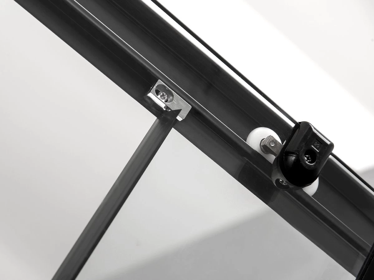 Merkloos Douchecabine Vierkant - 90x90x200cm 6 Mm - Nano Anti Kalk Veiligheidsglas - Zwart Aluminium Omlijsting - Afbeelding 5