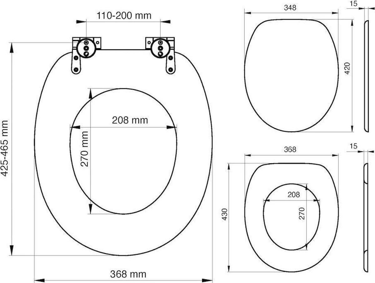 Tiger Baya - Toiletbril - WC Bril - MDF - Grijs - Afbeelding 4