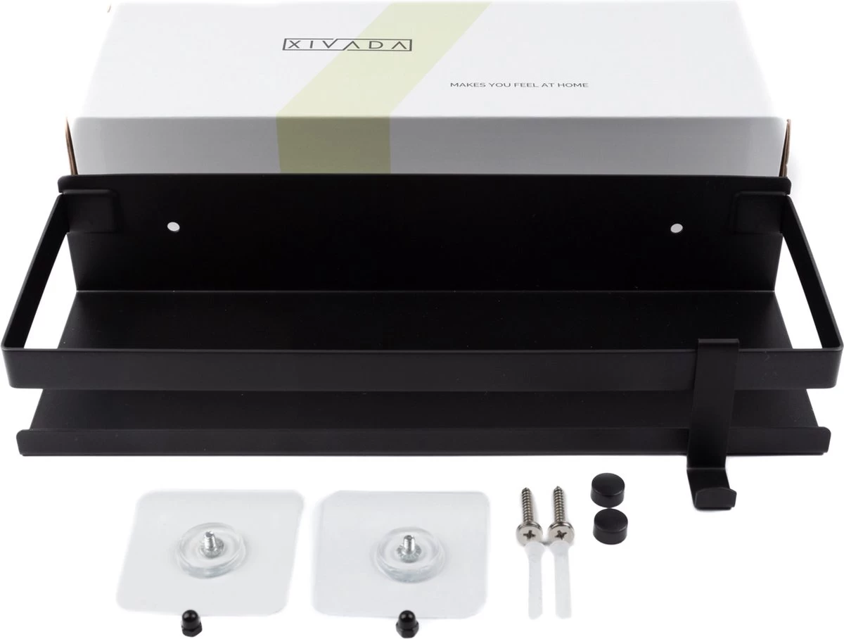 Doucherek Zwart 30 CM - Badkamer Rekje Douche - Zonder Boren - Douchemandje - Afbeelding 7