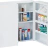Relaxdays Medicijnkastje Afsluitbaar - Medicatiekastje - Badkamerkast Medicijnen - Wit