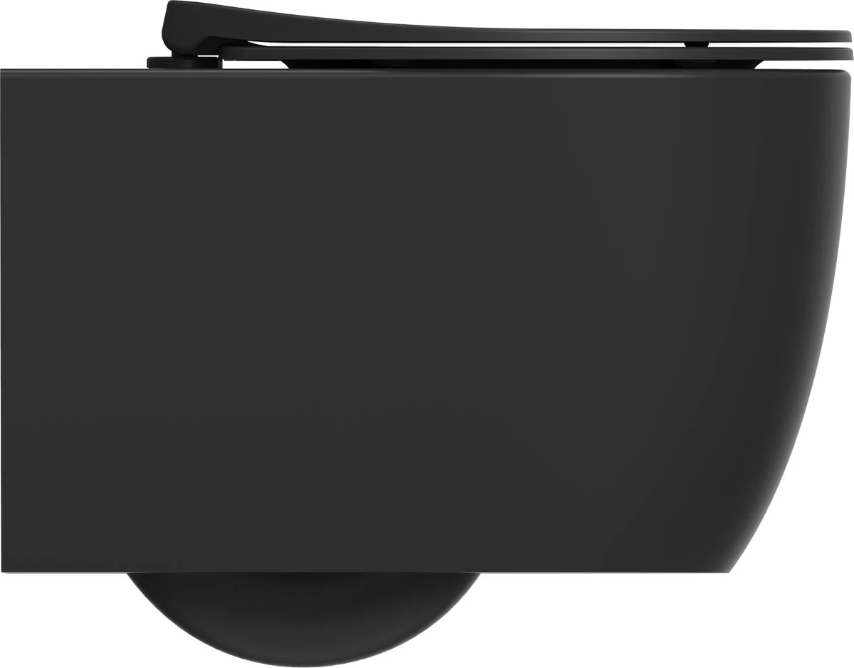 Viidako – Paskii Toiletpot – Mat Zwart – Design - Rimless – INCLUSIEF Softclose Zitting – Quick Release - Hangend/zwevend Toilet - Afbeelding 8