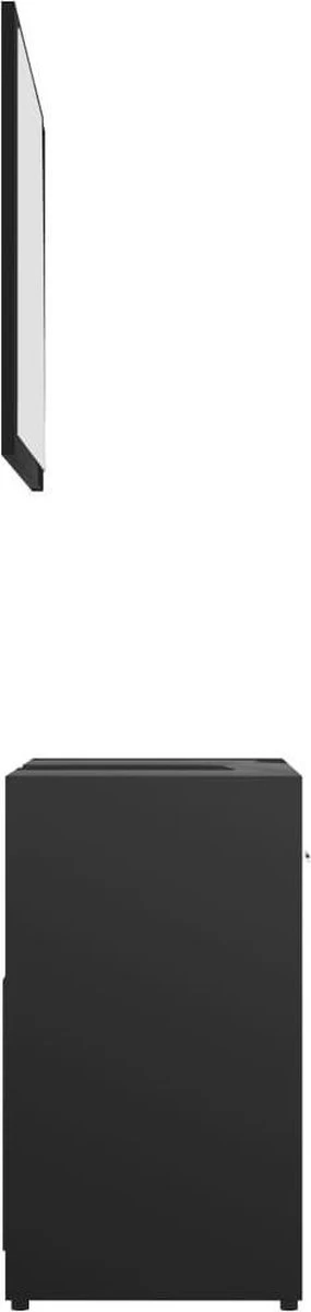 VidaXL Badkamermeubelset Bewerkt Hout Zwart - Afbeelding 6