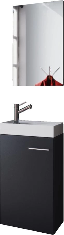 VCM 3-delige Badkamermeubelset Gastentoilet Gastentoilet Wastafel Kleine Smalle Garla 3-delige Badkamermeubelset Gastentoilet Gastentoilet Wastafel Kleine Smalle Garla