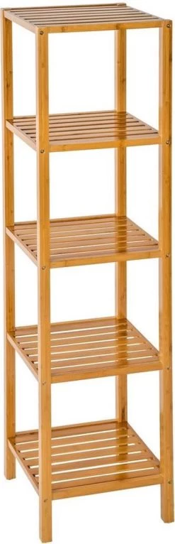 Tectake - Houten Badkamerrek 5 Etages Van Bamboe 401646