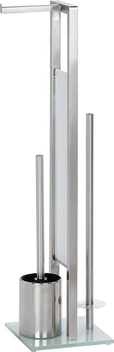 WENKO Toiletbutler Rivalta RVS Mat - Toiletborstel Met Houder, Toiletrolhouder En Reserverolhouder - Afbeelding 3