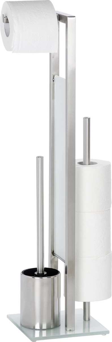 WENKO Toiletbutler Rivalta RVS Mat - Toiletborstel Met Houder, Toiletrolhouder En Reserverolhouder - Afbeelding 6