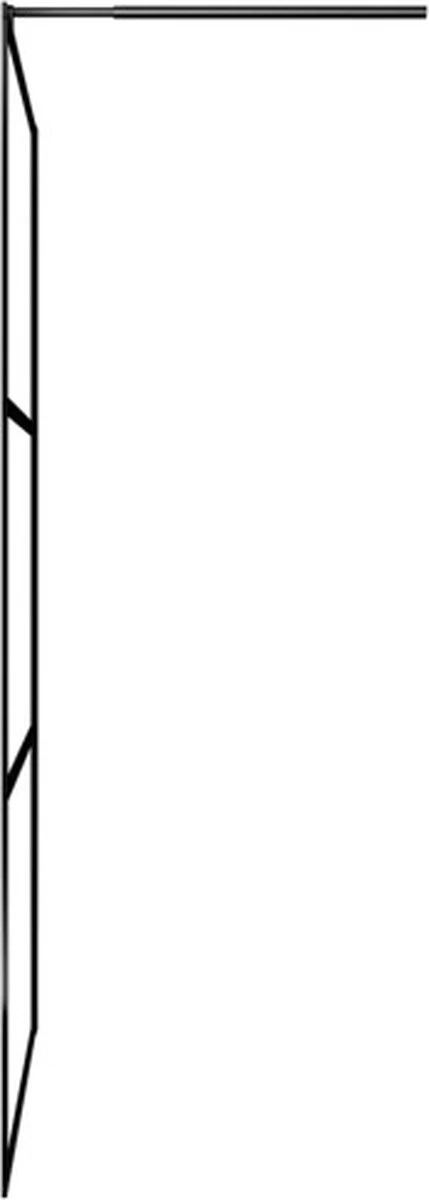 VidaXL Inloopdouchewand Transparant 90x195 Cm ESG-glas Zwart - Afbeelding 4