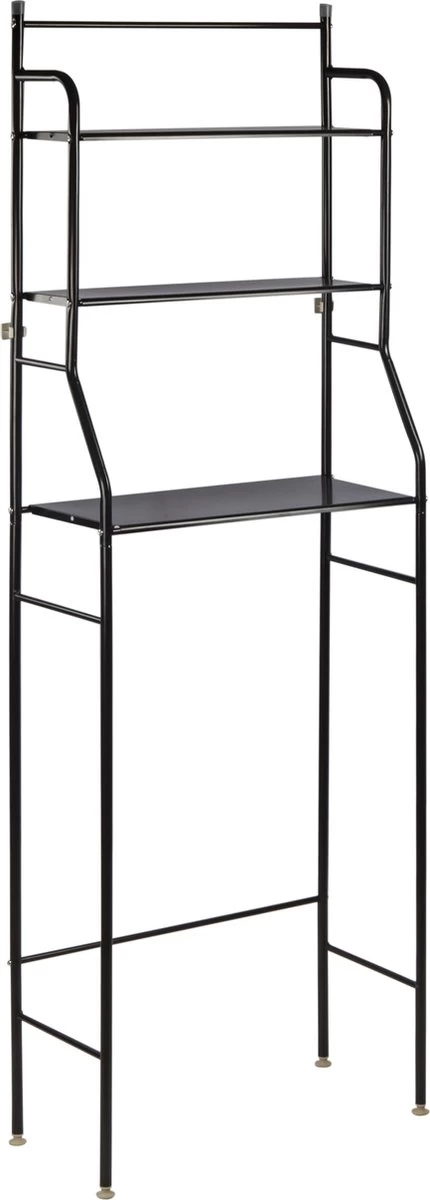 Alora Wc Rek Opbergrek - Stellingkast Metaal - Opbergrek Metaal - Badkamerrek - Wc Kastje - Zwart - Wc Meubel - Afbeelding 5