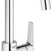 GROHE QuickFix Start Flow Wastafelkraan - Draaibare Uitloop - EcoJoy - Met Waste - Chroom - 23811000