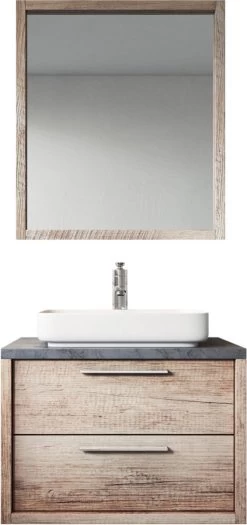 Badplaats Badkamermeubel Set Indiana 70 Cm - Hout Look - Badmeubel Met Spiegel