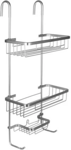 Recalma Doucherek 3 Laags - Monteren Zonder Boren - Zilver - Zuignap - Ook Voor Grote Flessen - Opbergrek Douche - 3 Etages