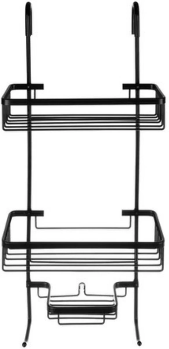 Recalma Doucherek 3 Laags - Monteren Zonder Boren - Zwart - Zuignap - Ook Voor Grote Flessen - Opbergrek Douche - 3 Etages - Afbeelding 3