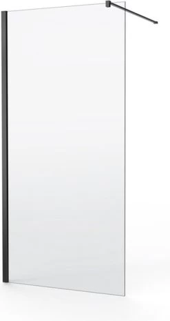 Saniclass Bellini Inloopdouche - Douchewand - 30x200cm - 8mm Veiligheidsglas - Anti Kalk - Mat Zwart