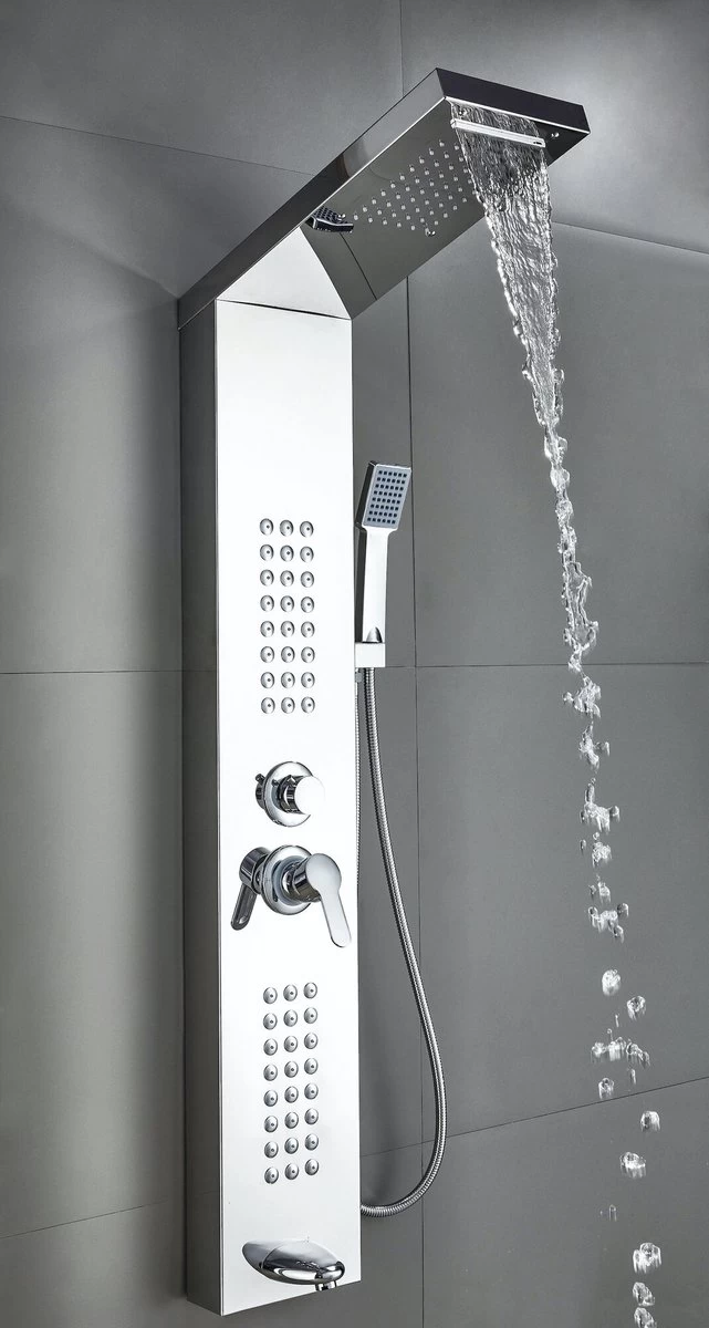 Badplaats Douchepaneel Toulon - RVS - Regendouche Met Mengkraan En Douchekop - Afbeelding 5