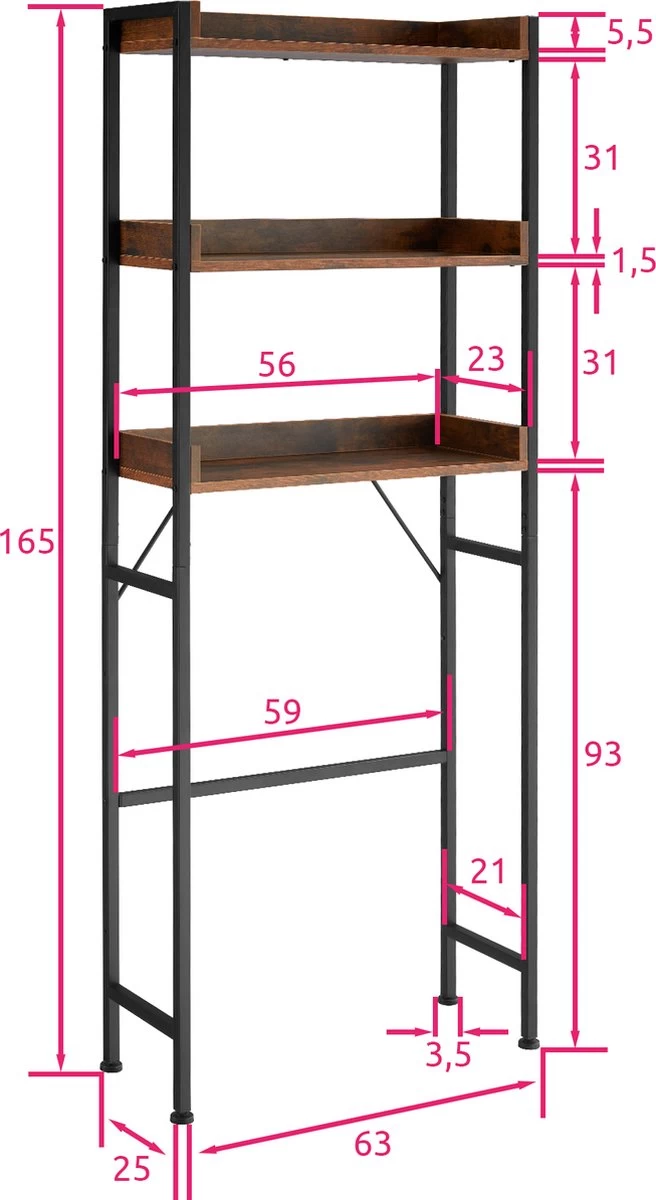 Tectake - Badkamerrek Seattle - Industrial Dark - 404435 - Afbeelding 5