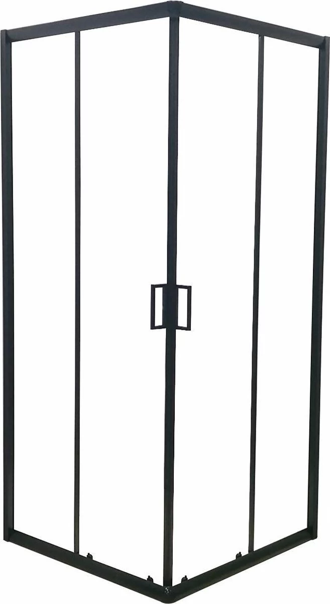 Merkloos Douchecabine Vierkant - 90x90x200cm 6 Mm - Nano Anti Kalk Veiligheidsglas - Zwart Aluminium Omlijsting - Afbeelding 9