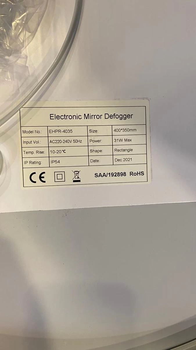 Sunlight - Badkamerspiegel - Rond - 80x80cm - Spiegelverwarming - LED Verlichting - Dimbaar - Touch Sensor - Afbeelding 15