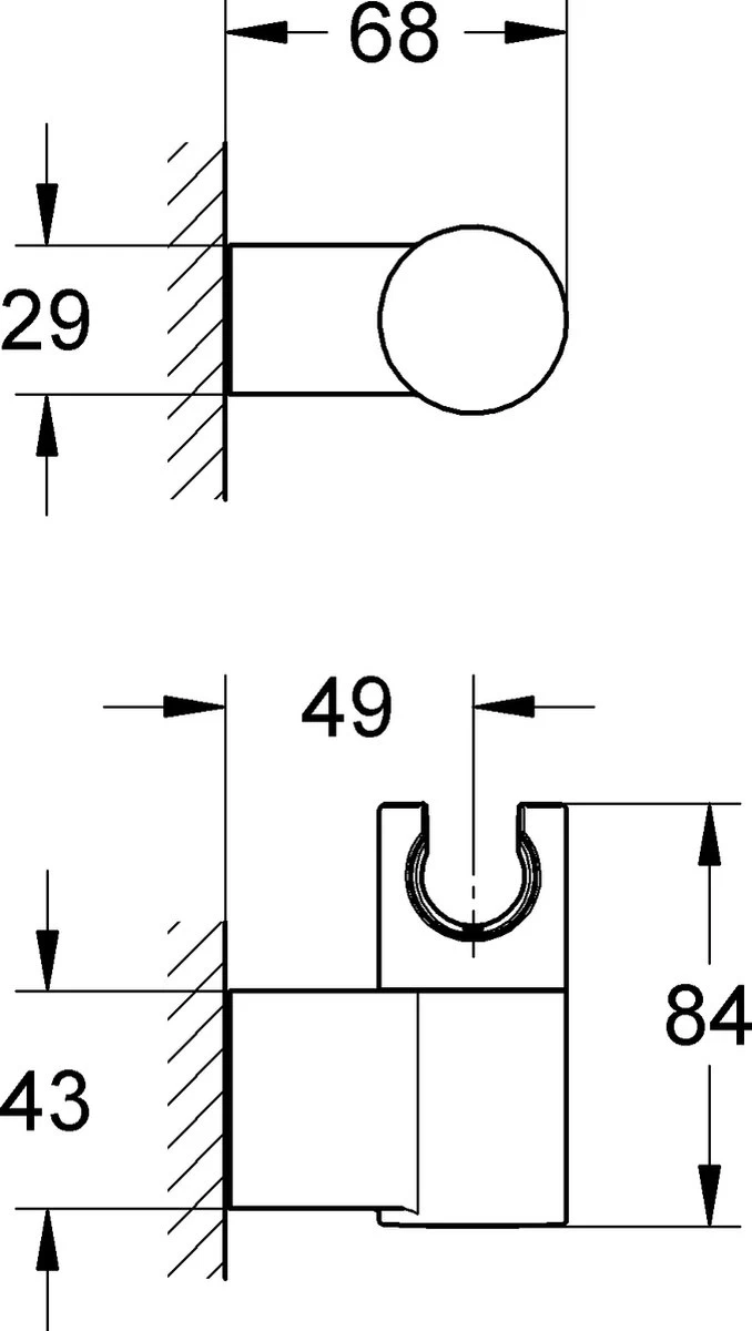 GROHE Rainshower Wandhouder - Verstelbaar - Chroom - 27055000 - Afbeelding 6