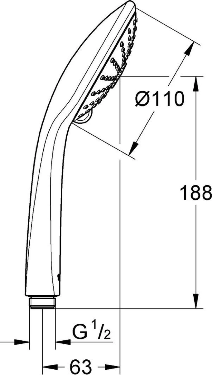 GROHE Euphoria Massage 110 Douchekop - Ø 11 Cm - 3 Straalsoorten - Chroom - 27221000 - Afbeelding 2