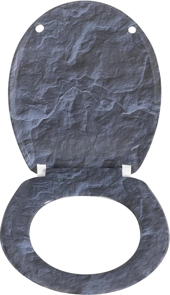 Wenko Wc-bril Slate Rock 37,5 X 44 Cm Antraciet - Afbeelding 2