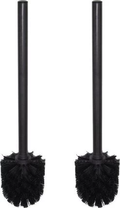 Universele Toiletborstel | Mat Zwart | Wc Borstel | Set Van 2 | WC | Toilet | Borstel | Universeel | Vervanging | Black | 2 Stuks