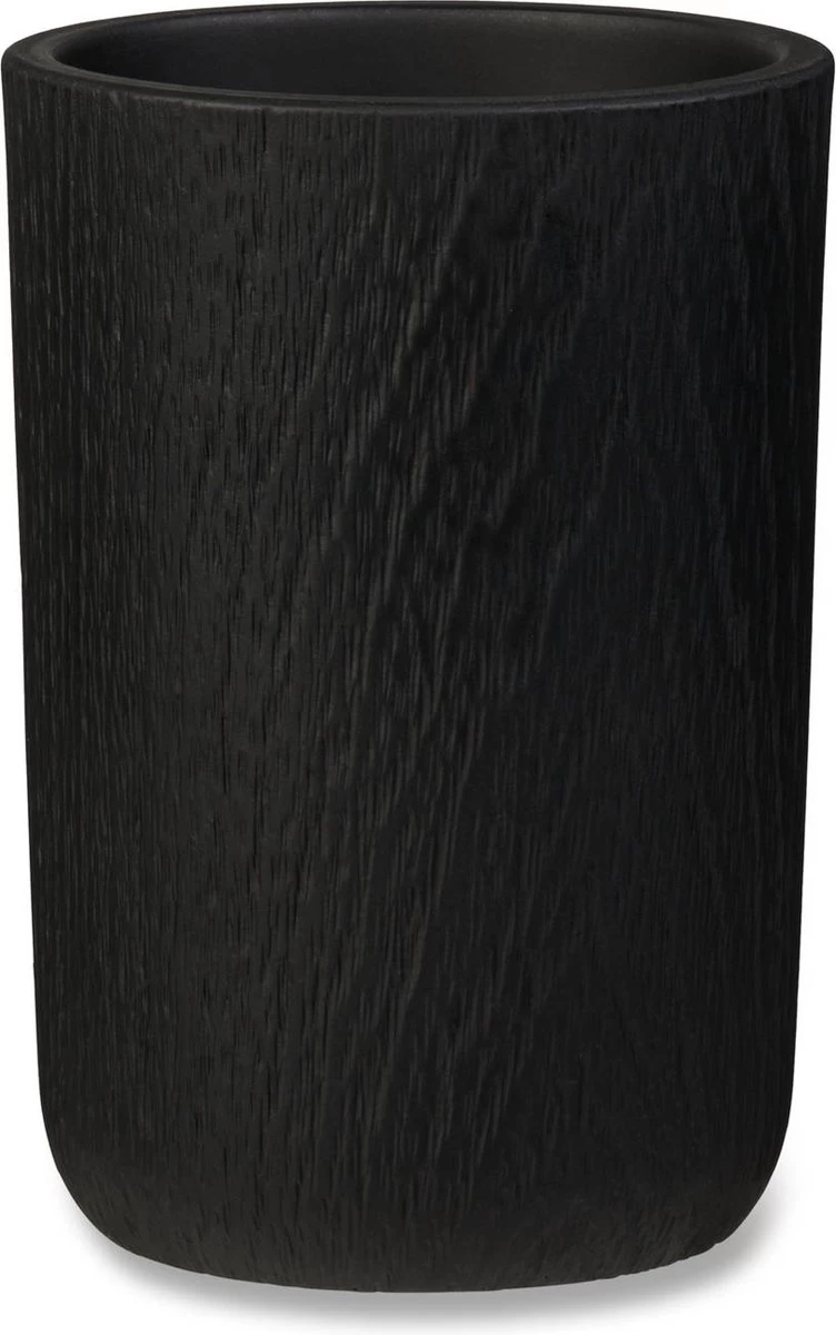 Blokker Tandenborstelbeker Luna - Zwart - ø7,5x10,3 Cm