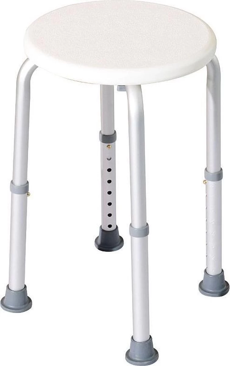 Merkloos Stevige Antislip Douchekruk - Lichtgewicht & In Hoogte Verstelbaar - Douchestoel - Badkamer Kruk Douche Stoel - Rond - Max 135 KG - Afbeelding 2